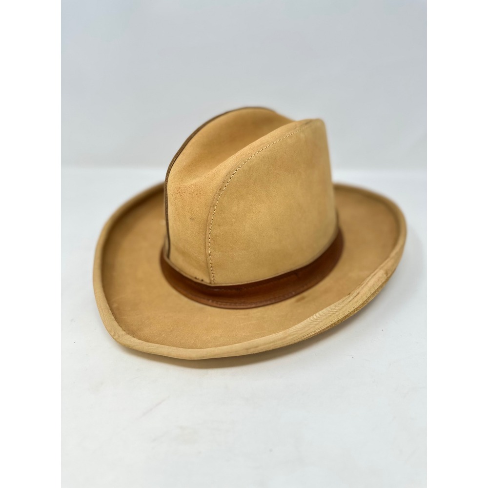 Vintage Skullys By Henschel Nubuck Leather Hat Size L